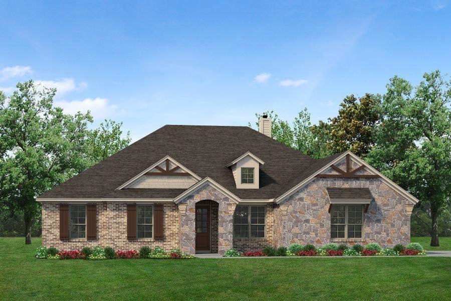 Front exterior of a new home in Hillview Addition, Decatur, TX, highlighting curb appeal (Image 1). Front exterior of a new home in Hillview Addition, Decatur, TX, highlighting curb appeal (Image 1).