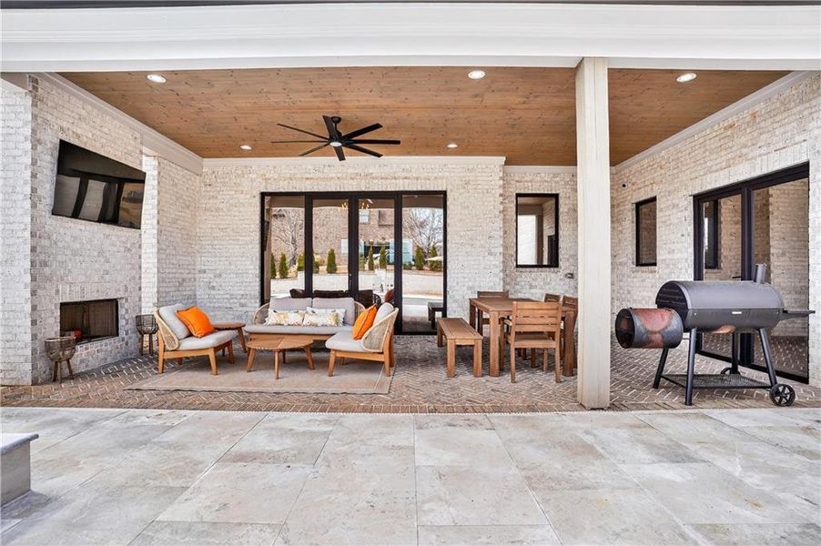 Exterior details and patio area of a home in , Hoschton (Image 33).