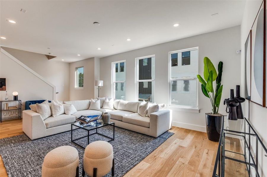 Furnished interior view inside a new home in , Farmers Branch (Image 8). Furnished interior view inside a new home in , Farmers Branch (Image 8).