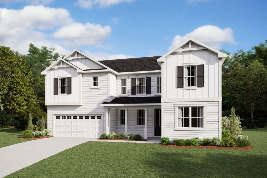 Representative exterior photo of a completed home built from the Lassen by Mattamy Homes in Magnolia Park, Garner, NC (Image 2). Representative exterior photo of a completed home built from the Lassen by Mattamy Homes in Magnolia Park, Garner, NC (Image 2).