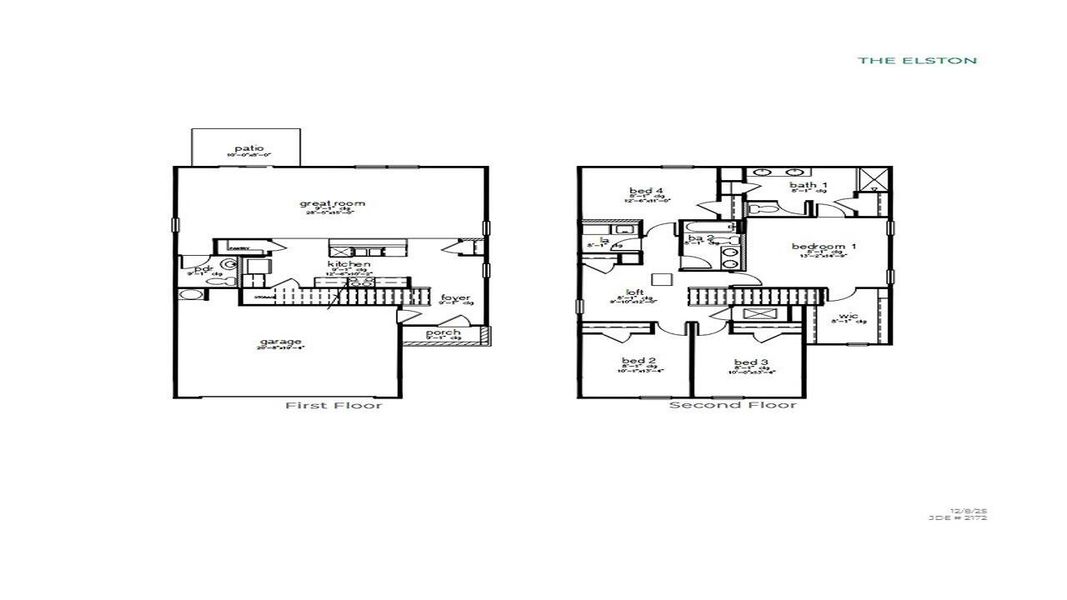 2D floor plan layout of this home in Hillcrest, Ravenel, SC (Image 2). 2D floor plan layout of this home in Hillcrest, Ravenel, SC (Image 2).