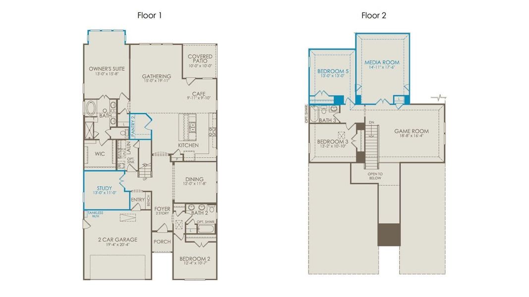 2D floor plan layout of this home in Overland Grove, Forney, TX (Image 4).