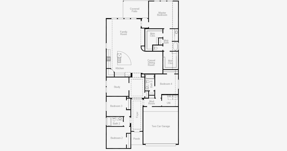 2D floor plan layout for the Kempner - 50 Homesites by Coventry Homes in Two Step Farm, Montgomery, TX (Image 3).