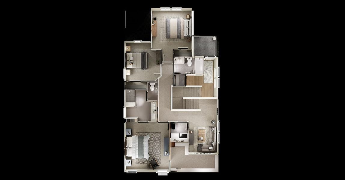 2D floor plan layout for the Bailey by Tri Pointe Homes in The Meadows, Denton, TX (Image 3).