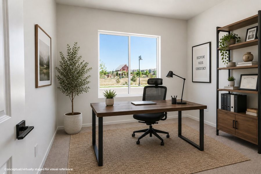 Furnished interior view inside a new home in Trailside, Timnath (Image 9). Furnished interior view inside a new home in Trailside, Timnath (Image 9).