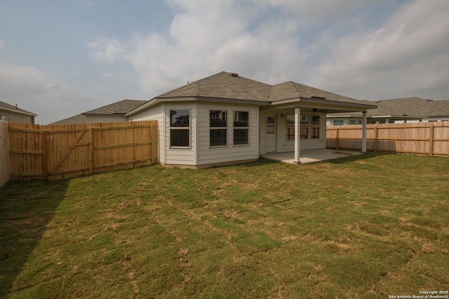 Front exterior of a new home in Greenspoint Heights, Seguin, TX, highlighting curb appeal (Image 2).