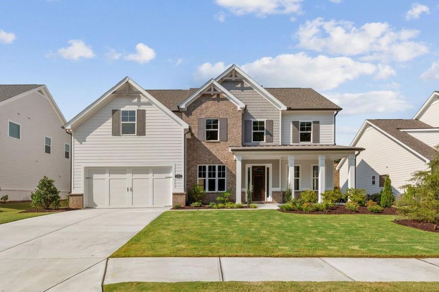 Front exterior of a new home in Hillshire, Cumming, GA, highlighting curb appeal (Image 23).