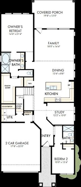2D floor plan layout of this home in Grange - Reserve Collection, Katy, TX (Image 5).