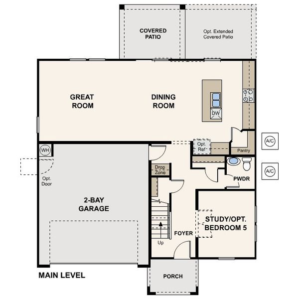2D floor plan layout for the Ontario by Century Communities in The Foothills Collection at Rancho Vista, Sun City, AZ (Image 5).