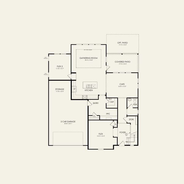 2D floor plan layout for the Montadale by Pulte Homes in The Retreat at Carolina Ridge, Harrisburg, NC (Image 3).