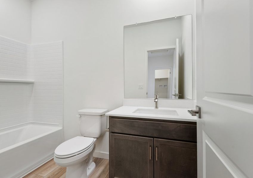 The Bisbee floor plan features all the space for guests to get ready.