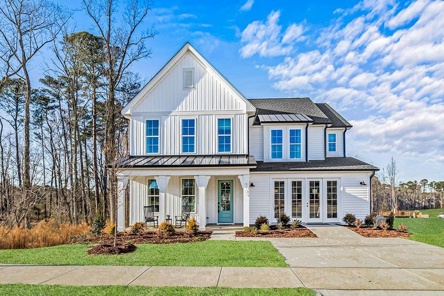 Representative exterior photo of a completed home built from the The Hampton by RobuckHomes in Kennebec Crossing, Angier, NC (Image 6).