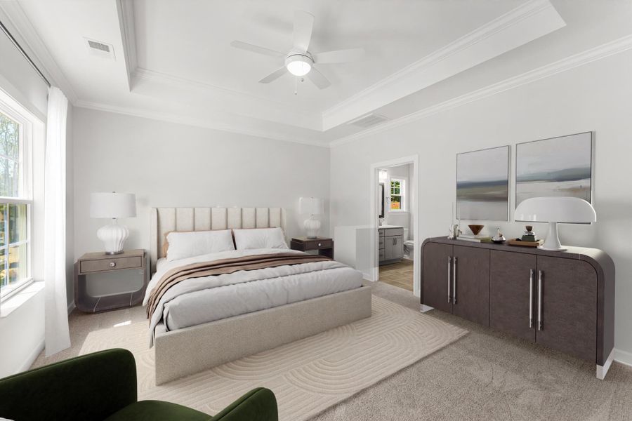 Representative furnished interior of a home built from the Cooper - Vanguard Collection by Mungo Homes in Grand Park, Leland (Image 4).