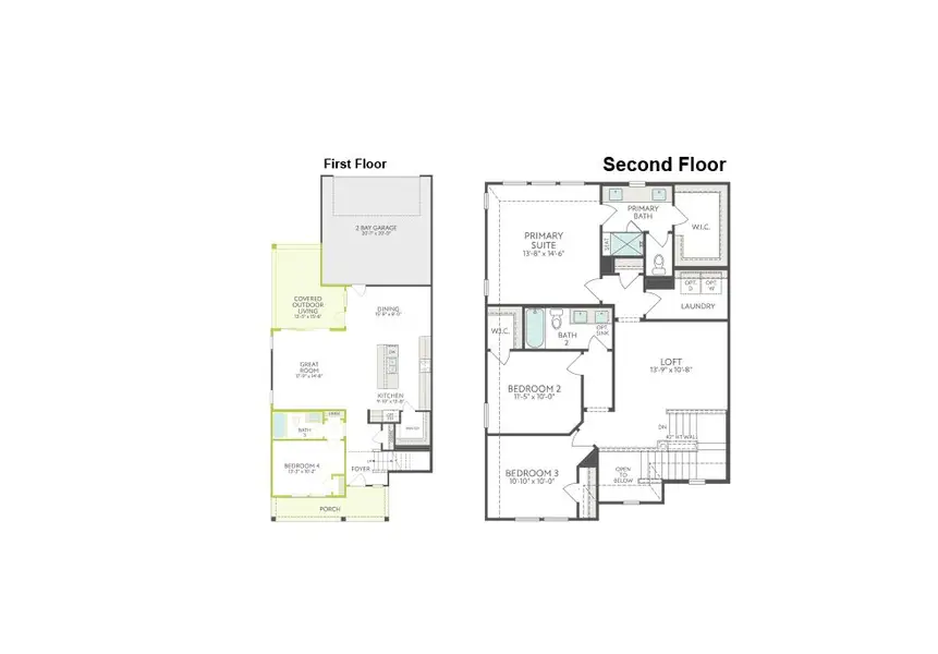 2D floor plan layout of this home in The Retreat at Harvest, Argyle, TX (Image 3).