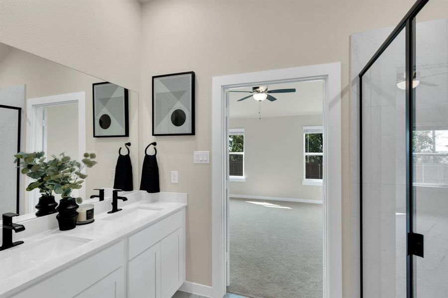 Furnished interior view inside a new home in Hadley Farms, Godley (Image 29). Furnished interior view inside a new home in Hadley Farms, Godley (Image 29).