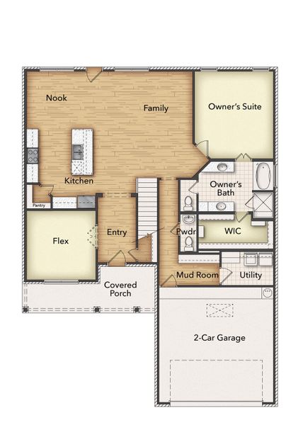 2D floor plan layout for the Barrow by Riverside Homebuilders in The Hollow, Ennis, TX (Image 3). 2D floor plan layout for the Barrow by Riverside Homebuilders in The Hollow, Ennis, TX (Image 3).