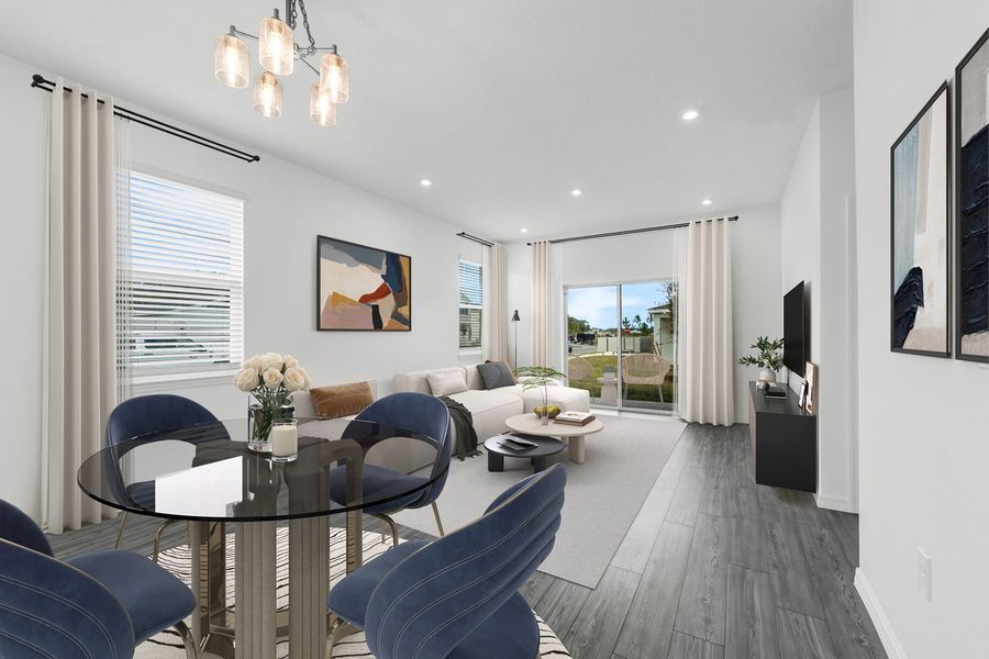 Open-Concept Dining Area and Family Room