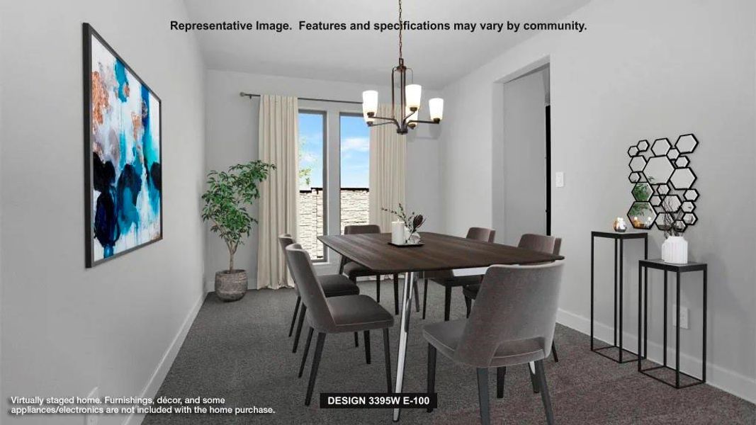 Furnished interior view inside a new home in Midline, Houston (Image 8).