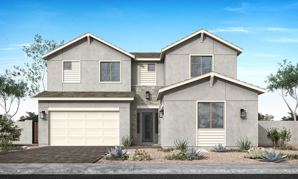 Representative exterior photo of a completed home built from the Ventana Plan 4507 by Tri Pointe Homes in Soleo, San Tan Valley, AZ (Image 21).
