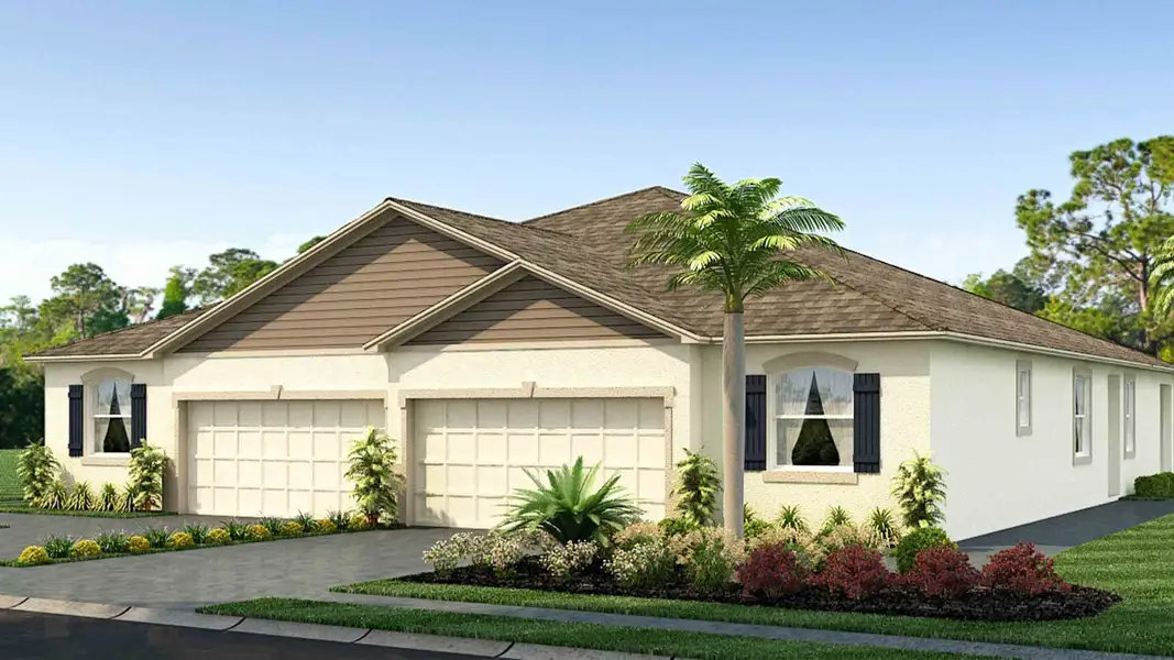 Front exterior of a new home in Mirada Villas, San Antonio, FL, highlighting curb appeal (Image 1). Front exterior of a new home in Mirada Villas, San Antonio, FL, highlighting curb appeal (Image 1).