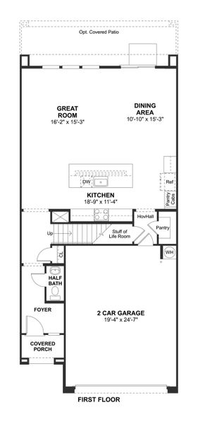 2D floor plan layout for the Avalon II by K. Hovnanian® Homes in Aria at Silverstone, Scottsdale, AZ (Image 3).