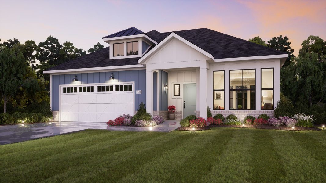 Representative exterior photo of a completed home built from the Palazzo by Epcon Communities in The Courtyards at Redbud Lane, Holly Springs, GA (Image 28).