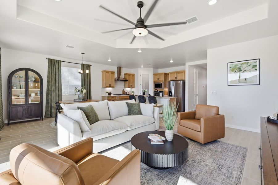 Representative furnished interior of a home built from the Valencia by Hakes Brothers in Verdancia, El Paso (Image 5).