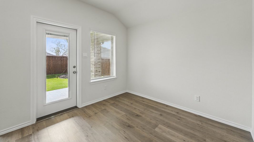Representative unfurnished interior of a home built from the Texas Cali by D.R. Horton in Enclave at Kings Fort, Kaufman (Image 8). Representative unfurnished interior of a home built from the Texas Cali by D.R. Horton in Enclave at Kings Fort, Kaufman (Image 8).