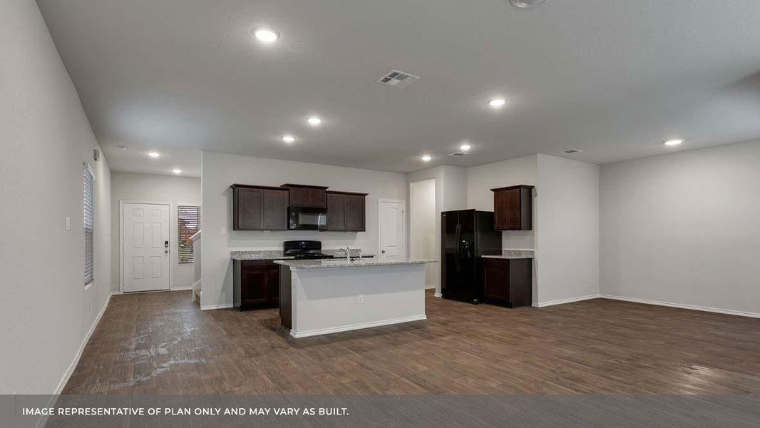 Furnished interior view inside a new home in Bar W Ranch, Leander (Image 2). Furnished interior view inside a new home in Bar W Ranch, Leander (Image 2).