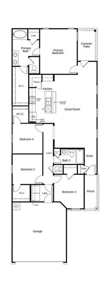 This floor plan features 4 bedrooms, 2 full baths and over 1,600 square feet of living space.