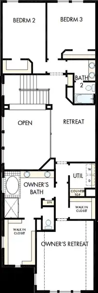 2D floor plan layout of this home in Walsh Cottage, Fort Worth, TX (Image 3).
