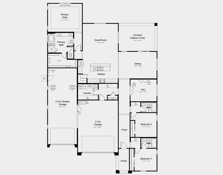 2D floor plan layout for the Beacon by Taylor Morrison in Salero Journey, Phoenix, AZ (Image 3).