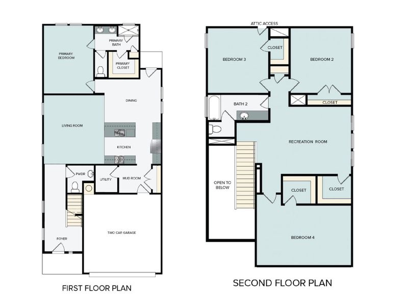 2D floor plan layout of this home in Clear Creek, Round Rock, TX (Image 5).