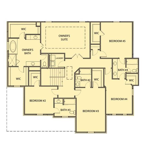 2D floor plan layout for the Cleveland by Kerley Family Homes in The Estates at Hurricane Pointe, Douglasville, GA (Image 4).