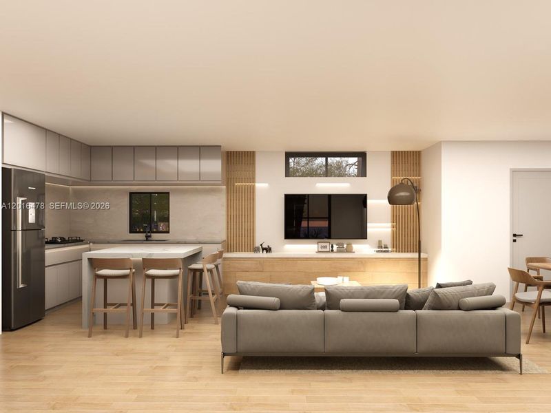 Furnished interior view inside a new home in , Miami (Image 4).