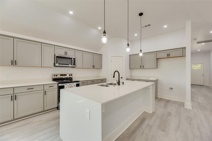 Lots of cabinet and counter  space.