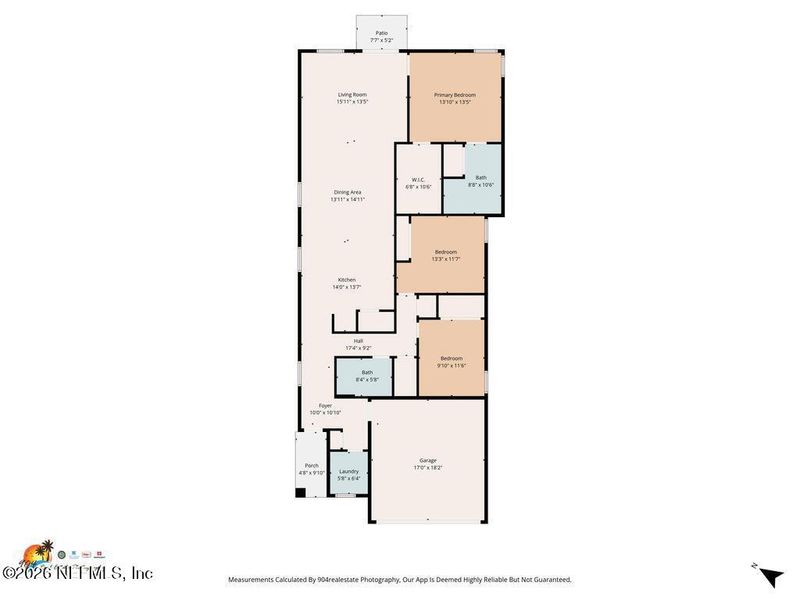 2D floor plan layout of this home in Cross Creek Express, Green Cove Springs, FL (Image 5).