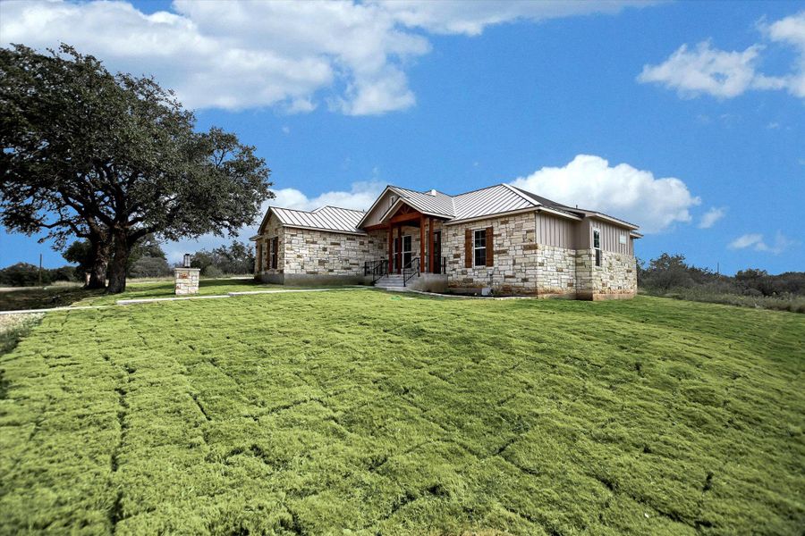 Front exterior of a new home in , Horseshoe Bay, TX, highlighting curb appeal (Image 18).