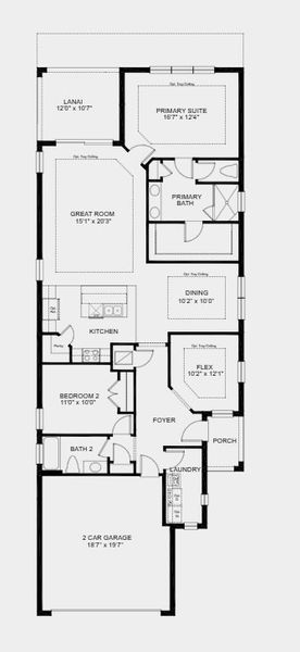 2D floor plan layout for the Allora by Taylor Morrison in Esplanade at Starling, Punta Gorda, FL (Image 3). 2D floor plan layout for the Allora by Taylor Morrison in Esplanade at Starling, Punta Gorda, FL (Image 3).