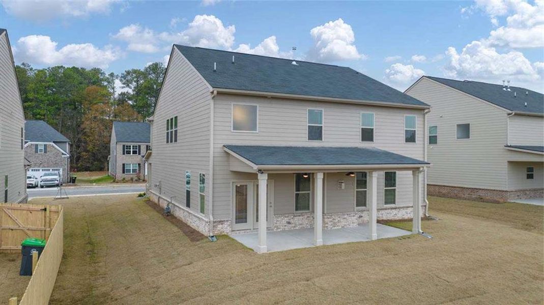 Exterior details and patio area of a home in The Gates at Pates Creek, Hampton (Image 3).
