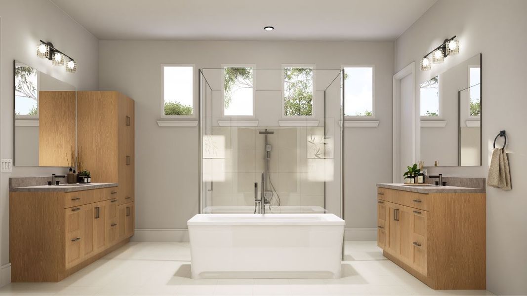 Furnished interior in a model home at Signature 64s in Frisco (Image 48).