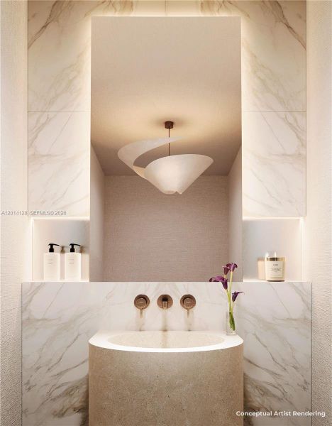 Close-up of interior finishes inside a home in , Miami Beach (Image 11).