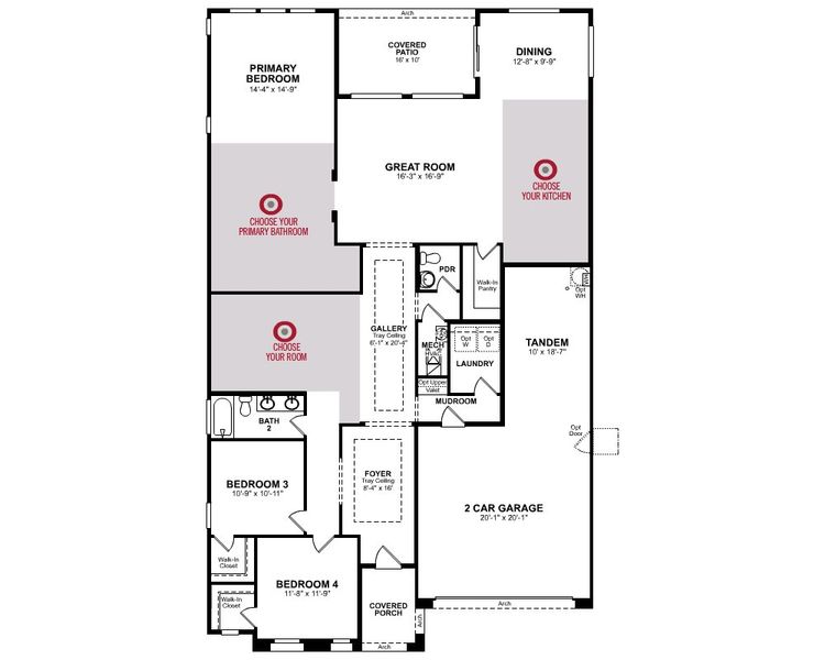 2D floor plan layout for the Savannah by Beazer Homes in Marbella at Windrose, Waddell, AZ (Image 4).