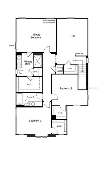 2D floor plan layout of this home in The Preserve at Legends Pointe I, Hudson, FL (Image 3).