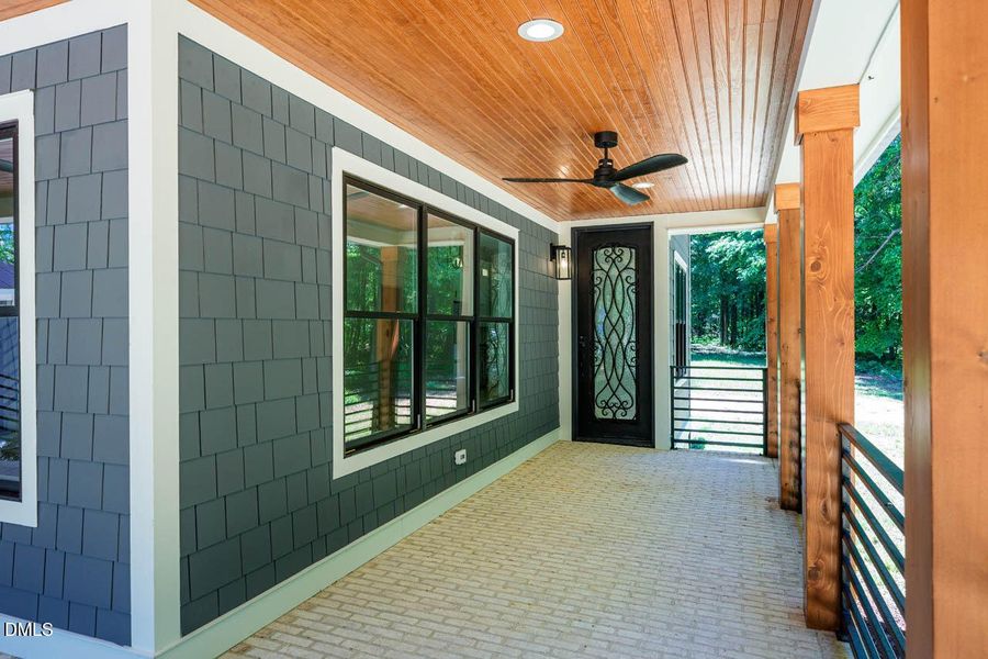 Front porch w shot of dining room entry