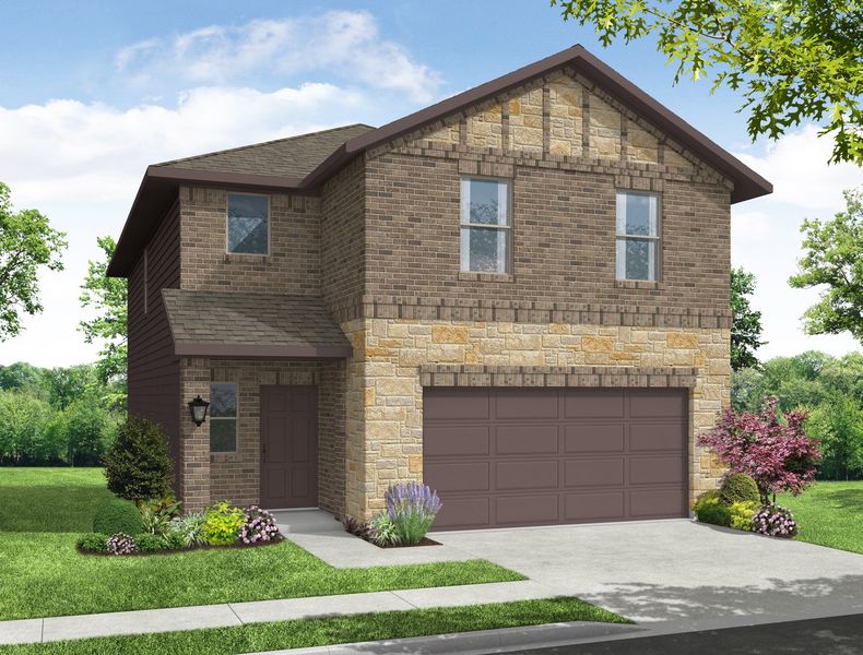 Representative exterior photo of a completed home built from the Mulberry by Impression Homes in Creekside Ranch, Blue Ridge, TX (Image 6).