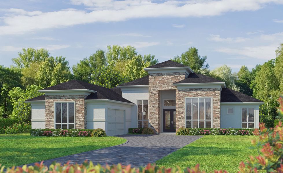 Representative exterior photo of a completed home built from the Egret V by ICI Homes in Wellen Park, Venice, FL (Image 3). Representative exterior photo of a completed home built from the Egret V by ICI Homes in Wellen Park, Venice, FL (Image 3).