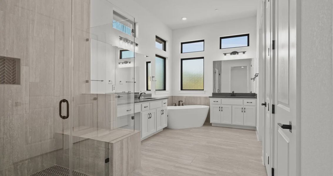 Representative furnished interior of a home built from the Allison by Chesmar Homes in Sweetwater, Austin (Image 9).