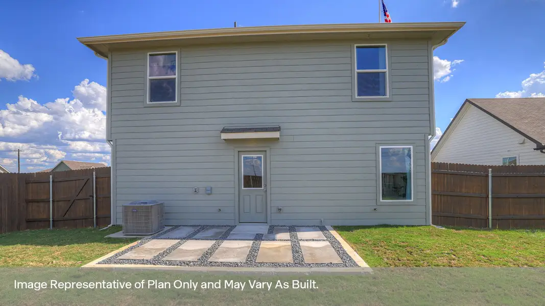 Representative exterior photo of a completed home built from the The Franklin by D.R. Horton in Swenson Heights, Seguin, TX (Image 19). Representative exterior photo of a completed home built from the The Franklin by D.R. Horton in Swenson Heights, Seguin, TX (Image 19).