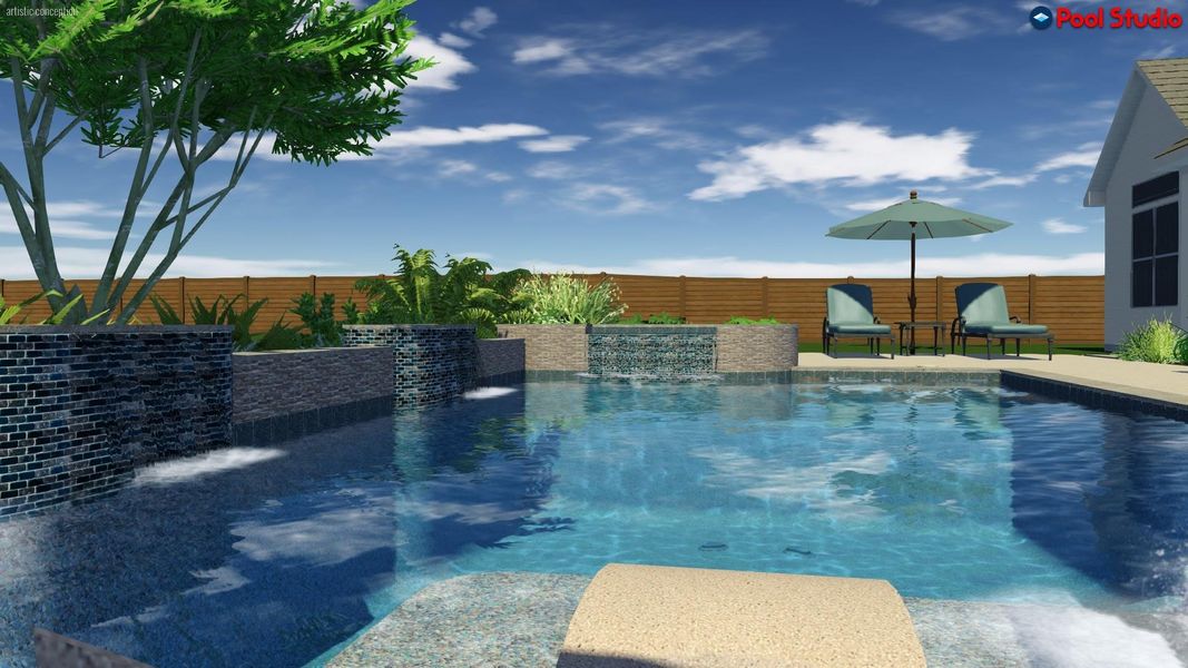 Rendering of Pool and Spa with OPTION to ADD
